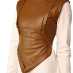 Wear Natural Women's Casual Leather Top With Straps In Brown