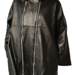 Wear Natural Women's Casual Leather Cropped Jacket In Graphite Black