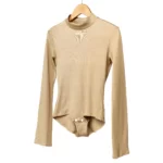 Wear Natural Casual Women's Cotton bodysuit In Sand Yellow