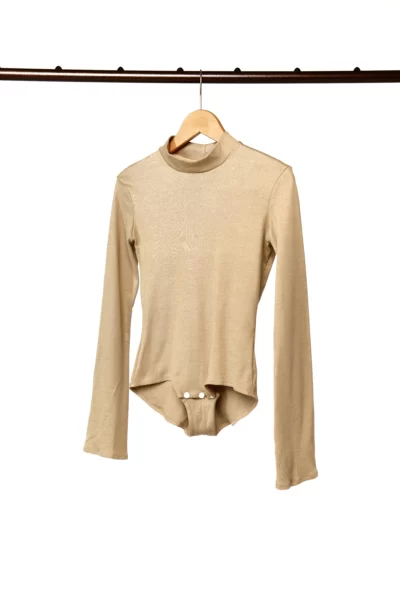 Wear Natural Casual Women's Cotton bodysuit In Sand Yellow