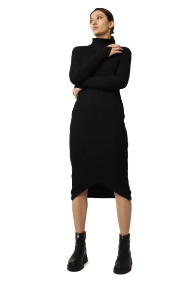 Wear Natural Women's Cotton dress in graphite black