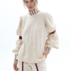 Wear Natural Women’s Cotton Shirt With “Etno” Embroidery In Beige