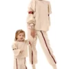 Wear Natural Little Girl's Cotton Shirt With “Etno” Embroidery In Beige